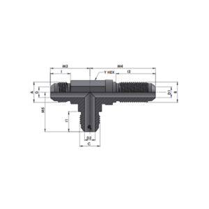 RJ2704-00-00-00 Series MJ-MJ-MJ BULKHEAD RUN TEE