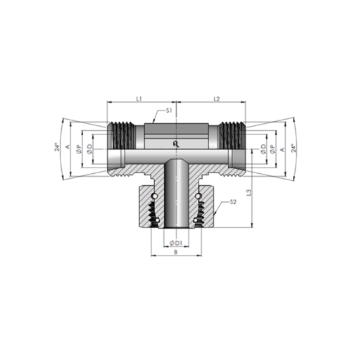 ET-S Swivel Nut Branch Tee