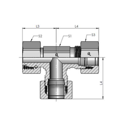 EL-L Swivel Nut Run Tee - Image 2