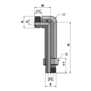 RJFS6801-LL-00-00 Series MFS-MAORB 90° ELBOW X-LONG